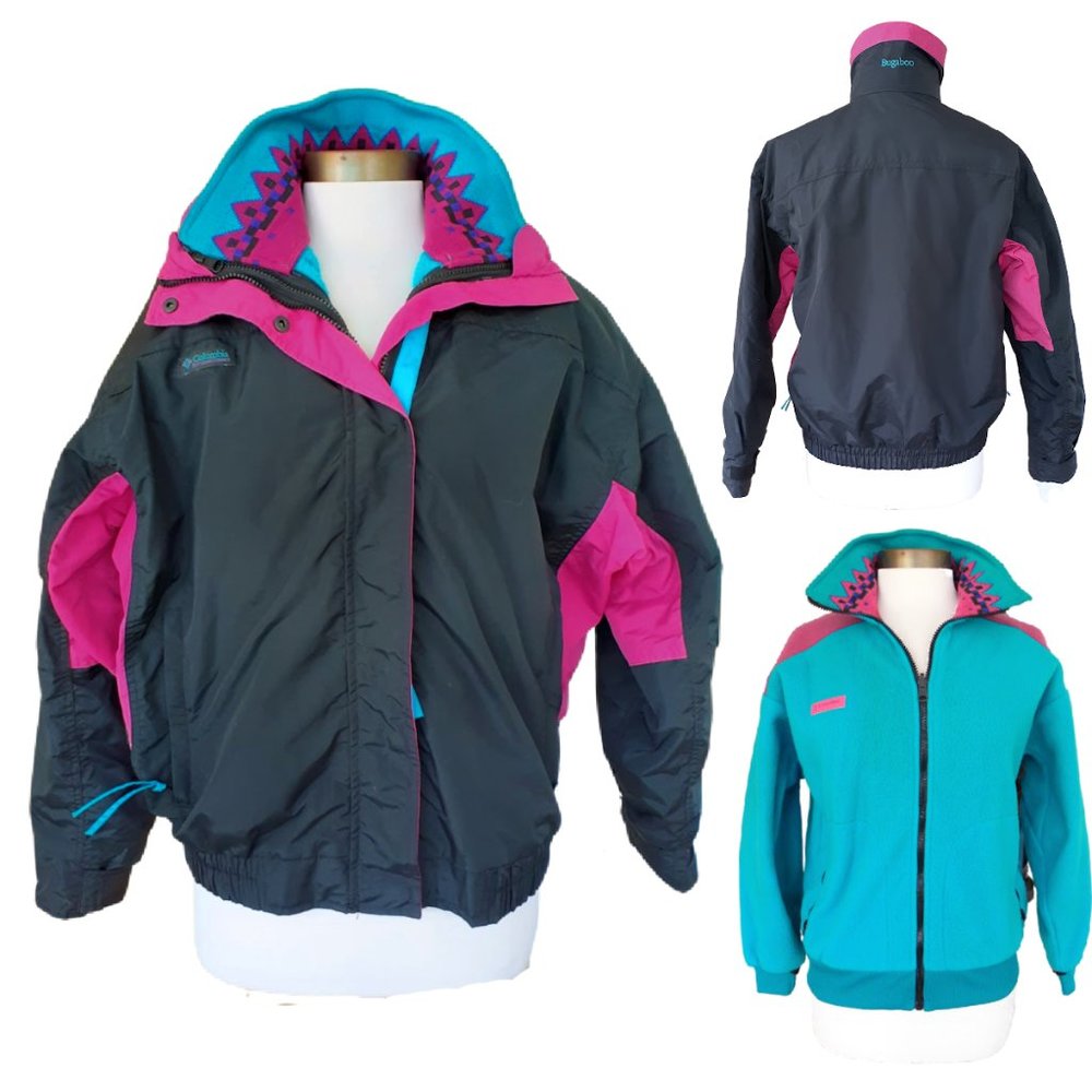 Columbia Vtg 90s Bugaboo 3-in-1 Winter Snow Jacket Shell + Zip Out Fleece